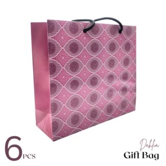 Gift Bag (6 Pcs ) – Premium Printed Paper Medium Bag for Gifts & Special Occasions [ Hearts Gift Bag Dahlia 6-Pcs]