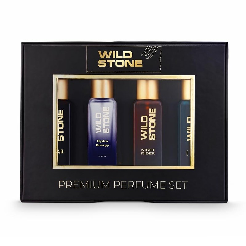 Wild Stone Ammo, Cigar, Edge and Night Rider Premium Perfume Gift Set for Men, (20ml each) l Luxury Perfume for Men l Long-Lasting Fragrances Gift Set l EDP Parfum for Man l Suited