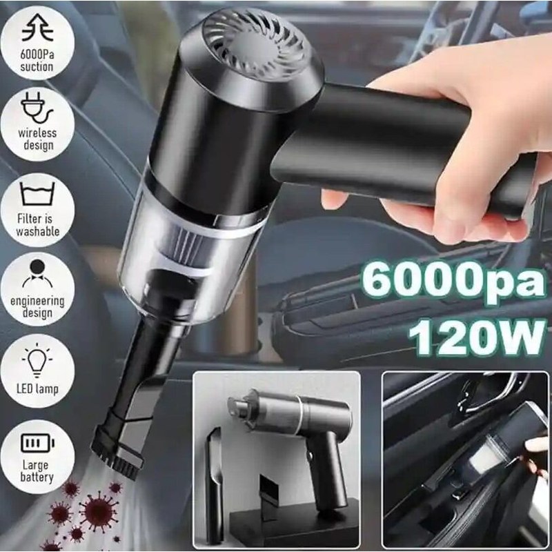 Mini Vacuum Cleaner Portable Blower Cordless Suction 3 in 1 USB Rechargeable Bivolt 120w Household Cleaning Home Sofa Keyboard Car Model AS-228