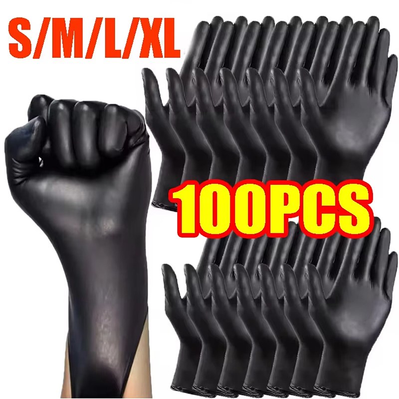 Disposable Glove Packaging Black Nitrile Gloves Household Kitchen Cooking Tools Car Wash Household Cleaning Work Gloves New