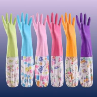 High Quality Silicone Hand Gloves With Foam Durable for Dishwashing and Household Cleaning - Waterproof, Long Cuff, Flock Lining, Non-Slip Thermal Grip