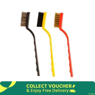 3 PCs Mini Wire Brush Set Brass Nylon Stainless Steel Bristles Household Cleaning Brush for Stove Burner Tiles Tap etc
