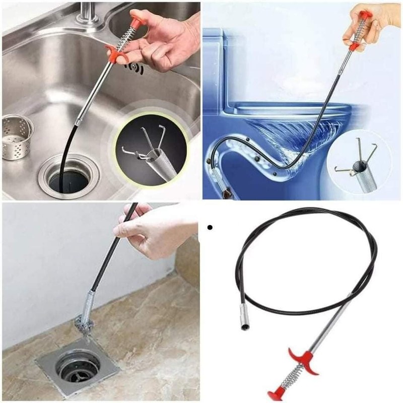 Spring Pipe Dredging Tools, Drain Snake, Drain Cleaner Sticks Clog Remover Cleaning Household for KitchenBending sink tool