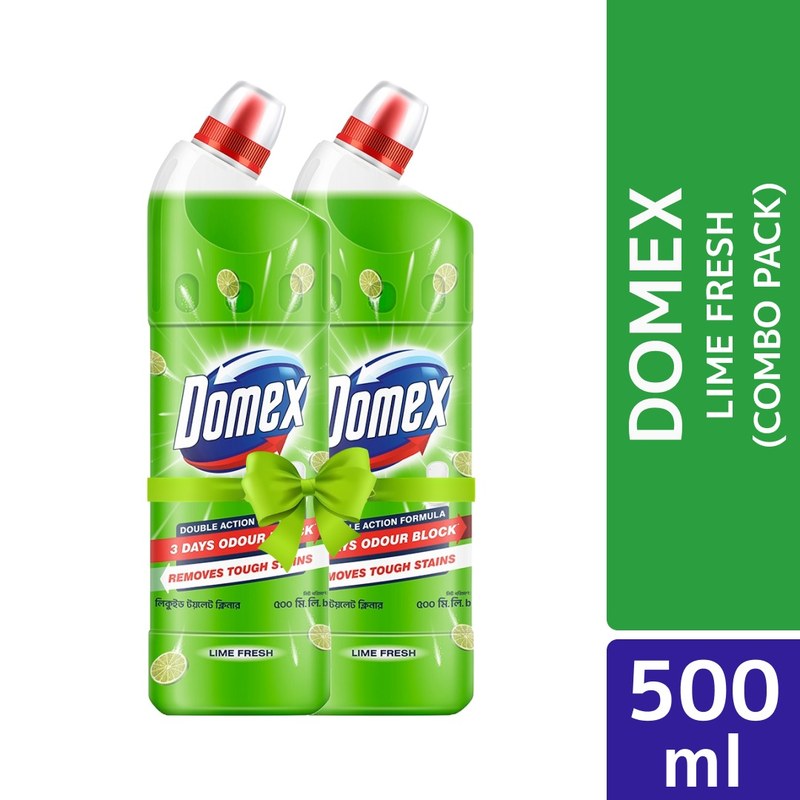 Domex Toilet Cleaning Liquid Lime Fresh 500ml (Bundle of 2)