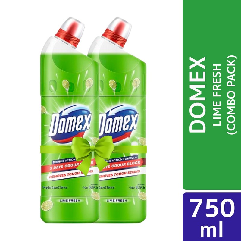 Domex Toilet Cleaning Liquid Lime Fresh 750ml Get a (Bundle of 2)