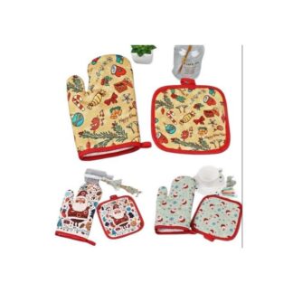 Oven Mitts & Pot Holder 2pcs/Set Heat resistant gloves Kitchen Safety multicolor