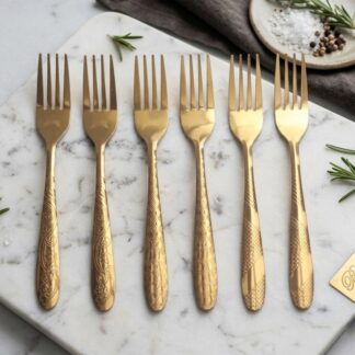 Stainless Steel Spoon Gold Color Cutlery 6pcs (6inch) Premium Quality Multi Design
