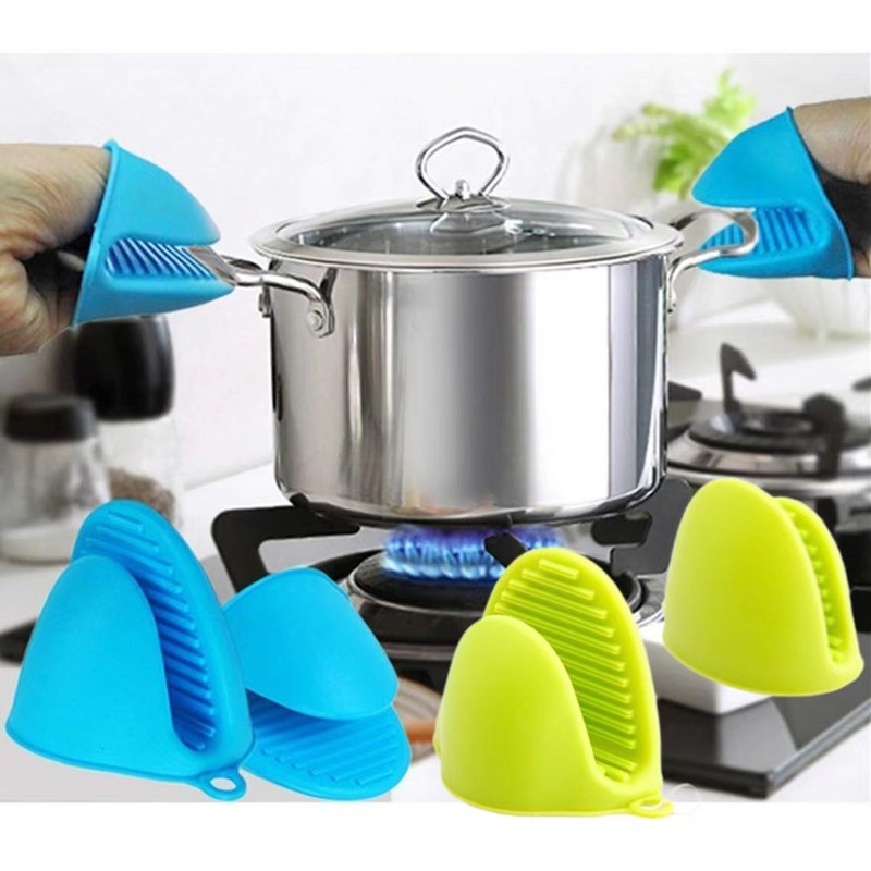 2PC Grip Oven Pot Holder – Non-slip Heat Resistant Silicone Mitts for Baking, BBQ & Cooking (Multicolor)