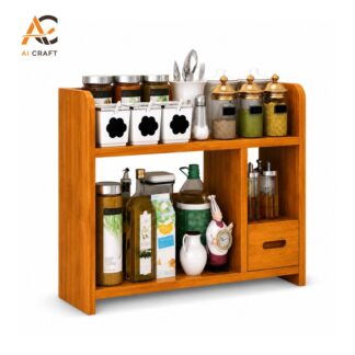 Kitchen & Dining Table Organizer Rack in Mahogany Wood
