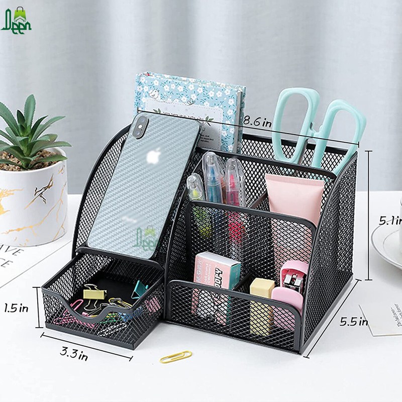 1 pcs Desk Organizer Pen Stand for Study Table Stationery Organizer Metal Mesh Office Organizer Pen Holder