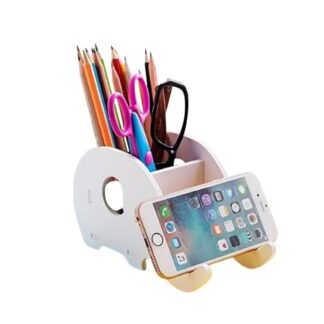 Beautiful Wooden Mobile Phone Stand Pen Stand with Hourglass Singel Timer Clock & Pen Holder For Home Office Desk Decor Student Stationery GlFT Item Business Card Holder