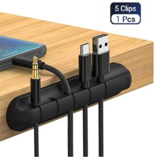 1pcs 5 Clips Cable Holder Self Adhesive Cable Clips Cord Holder Organizer for Home and Office Desk Organization