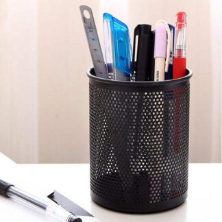 Black,Silver Pen Stand Stainless Steel Pen Holder, for Office, Size: 4 Inch