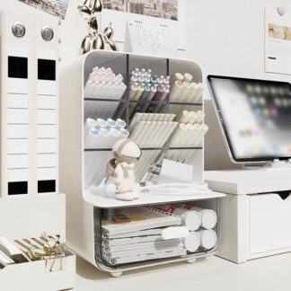 Students' Large-capacity Oblique Pen Holder Desk Stationery Storage Box School Office Desk Sundry Storage Rack Desk Storage Box