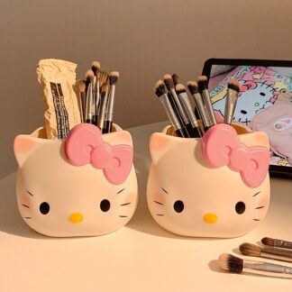 Hello Kitty Sanrio Pen Holder Cartoon Pen Holder Makeup Brush Holder Desktop Storage Box Desktop Decoration Storage Gift