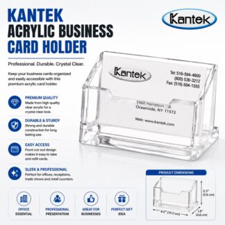 Elegant Clear Acrylic Business Card Holder Stand Office Desk Organizer