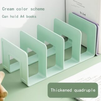 A4 Space-Saving Multi-Functional Standing Book Organizer, Plastic Desk Bookshelf, Office Desk Bookend, Simple Book Storage Rack