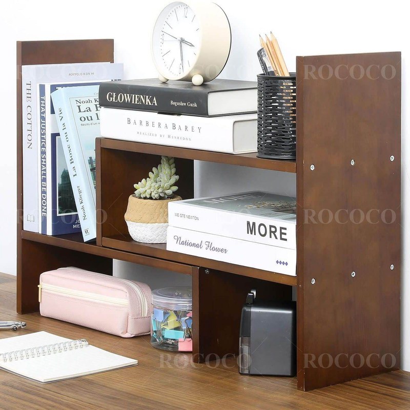 Adjustable Desk Storage Organizer Display Shelf Book Rack