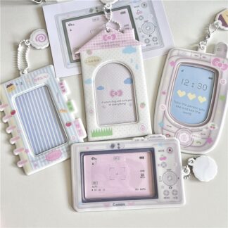 Korean Ins Cute Camera Phone Design Idol Card Holder Girl Photocard Holder Sleeves Protective Collect Pendants