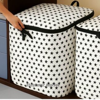 Square Box- Star Printed Huge Capacity Quilt Storage Bag - Premium Quality  Storage  & Clothes Organizer Dustproof Box.SP-B