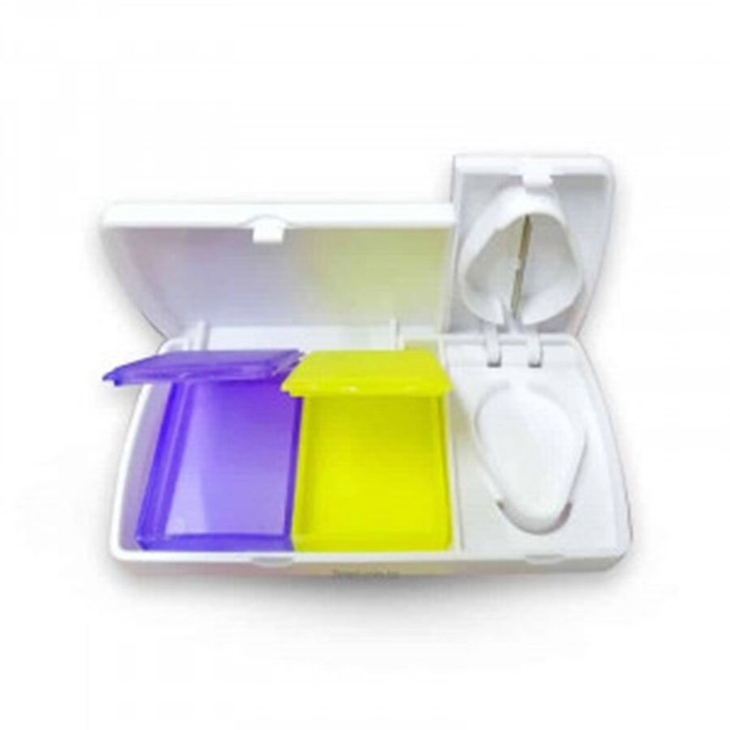 Portable Pill Cutter Splitter Divide Storage Case Medicine Box