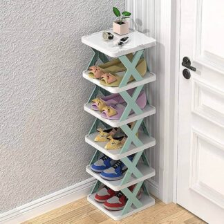 New Shoe Rack, Vertical Shoe Tower, Narrow Corner Shoe Rack, Shoe Shelf, DIY Free Standing Shoes Storage Organizer for Small Entryway, Closet, Hallway, Living Room, Bedroom (30x28x