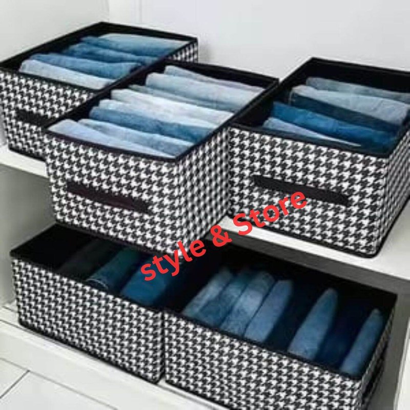 Printed Cloth Organizer Box, Cloth Storage Box.