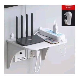 Router Floating Shelf Hanging Rack Multi Tap Outlet Wifi TV Set Top Box Board Hidden Bracket Storage Organizer Wall Mount Holder