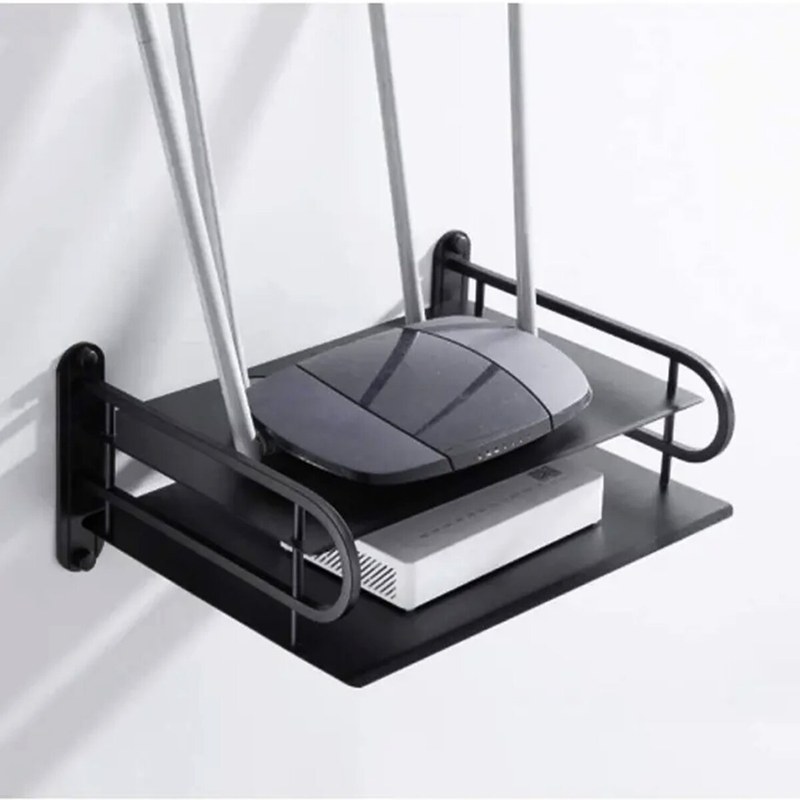 Metal Router Stand Router Storage Box - Black