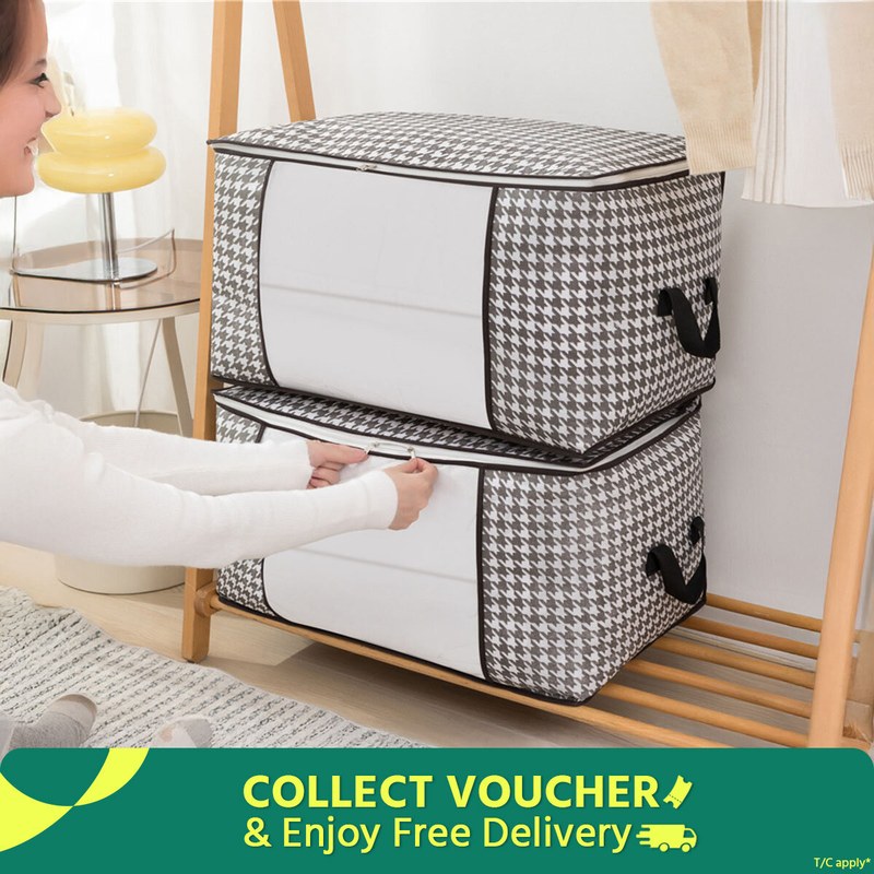 Printed Premium Quality Quilt Storage Bag Large Capacity Winter Cloth Blanket Storage Organizer