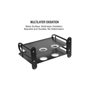 Black Metal Wireless Wifi Router Storage Box / TV Set Box Shelf Wall Hanging Plug Board Bracket Cable Storage Organizer - Space Savers - NR Mart-2024