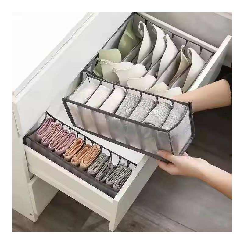 11-Grids Foldable Closet Organizer - Wardrobe Storage Box for Underwear, Bras, Socks, and Clothes - Multicolor