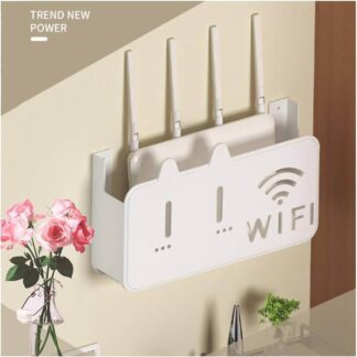 Creative WiFi Router Hider Box - Wall Mounted Cable Organizer & Shelf (Drill-Free Sticker or Screw Install)