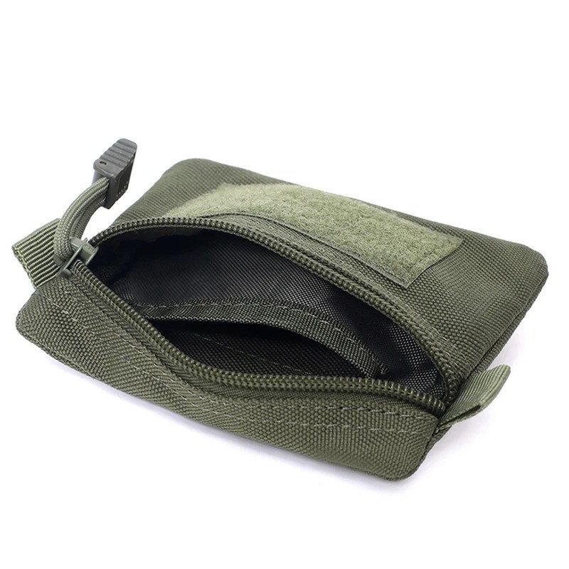 Portable Waterproof Coin Purse Molle EDC Wallet Wear-Resistant Zipper Waist Pouch for Outdoor Camping Travel Daily Carry Ke