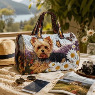 Camping Bag Large Capacity Quilted Duffle Bag Flower Dog Travel Duffel Bag Colorful Printed Carrying Handbag Daily Outings