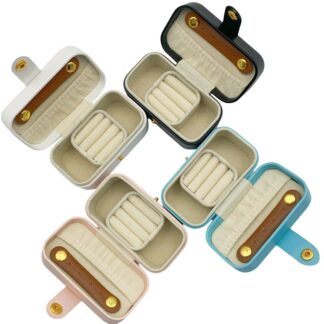portable PU leather jewelry ring, necklace, earring jewelry storage box suitable for women's daily travel jewelry carrying