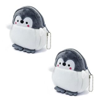 1Pcs Plush Coin Purse, Cartoon Penguin Embroidery Mini Storage Pouch for Earphone Coin Daily Carry